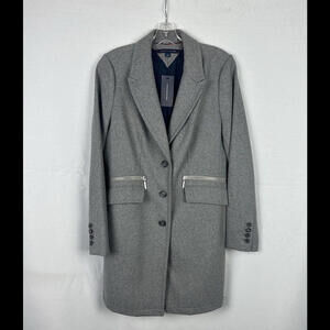 Tommy Hilfiger Single Breasted Wool Blend Coat Grey Size S